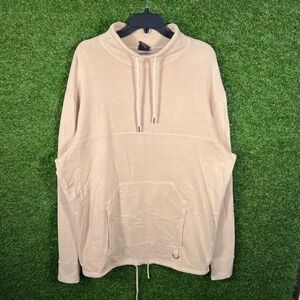 Oakley Mens Mock Neck Drawstring Sweatshirt Tan Regular Fit Medium